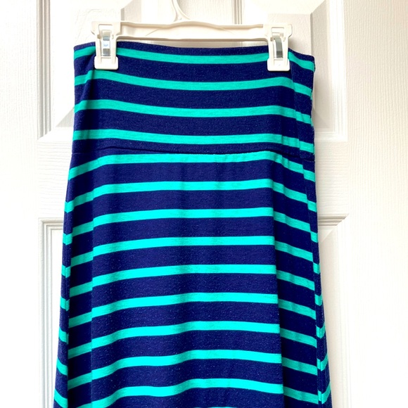 Teal & Navy Striped Maxi Skirt - Picture 1 of 4
